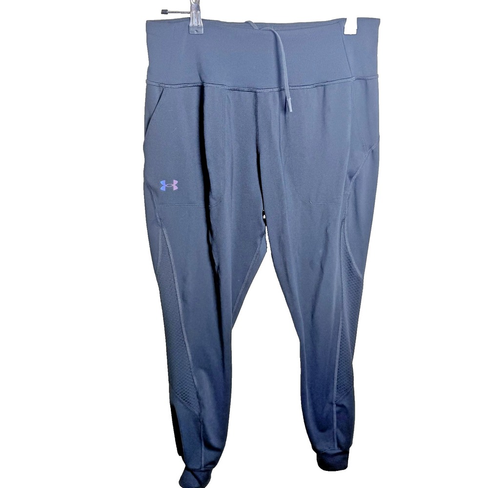 Under Armour Women's Fitted Pants Sz Medium Metallic Accents Stretch Athletic